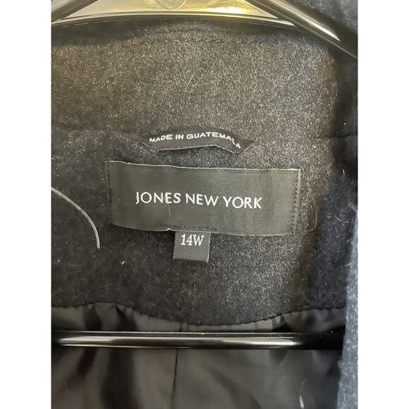 Jones New York Women's Black Midi Wool Blend Peacoat - Picture 3 of 5